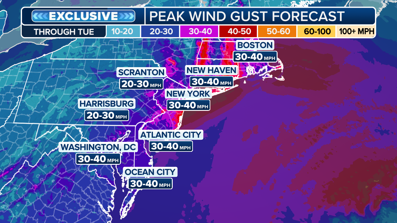 Nor Easter Live Tracker Radar Storm Alerts Wind Forecasts Flood Northeast Gust Forecast And Swath 